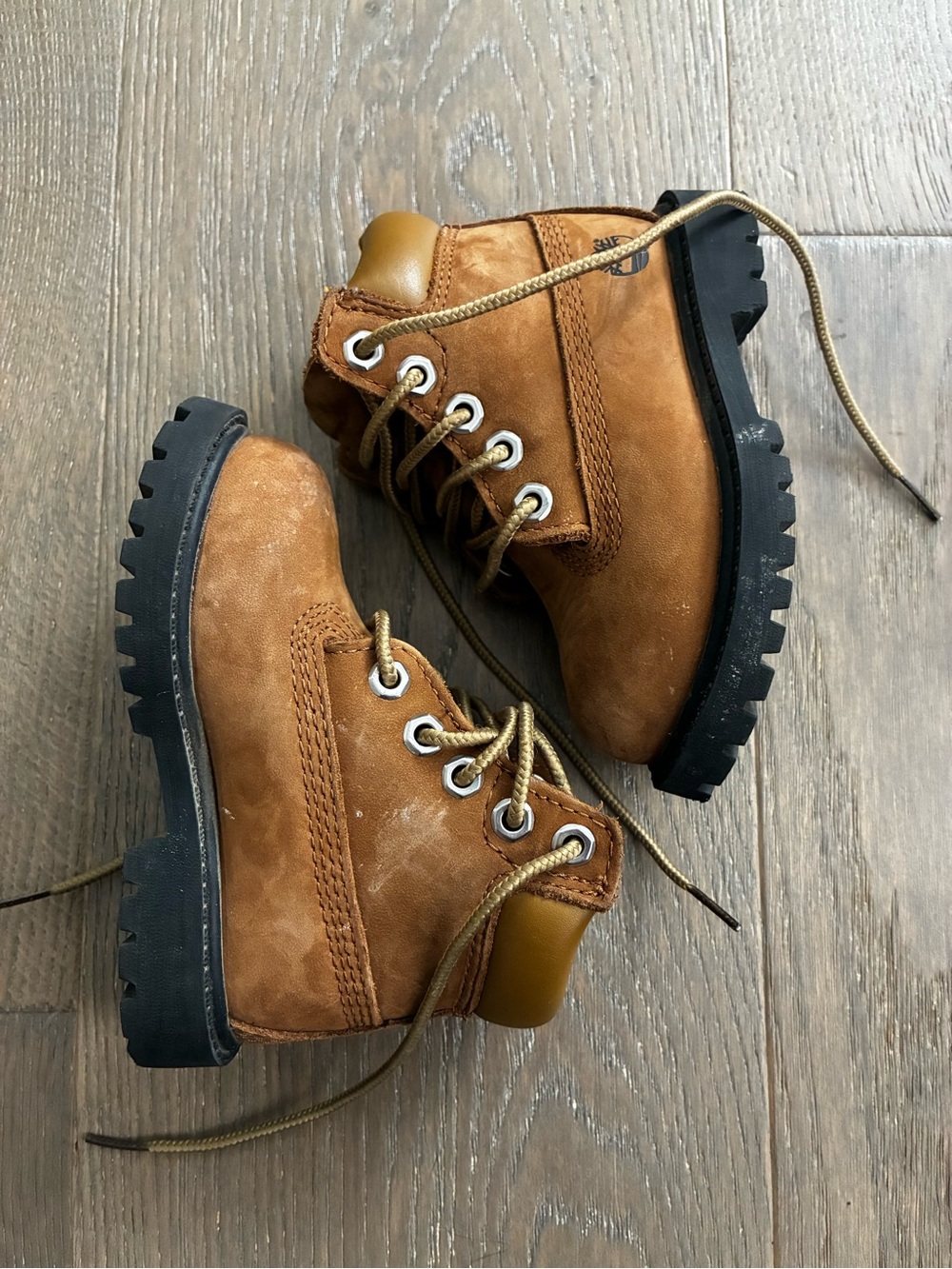 Baby Timberlands Medium Brown Nubuck Lace-Up Boots Size 5